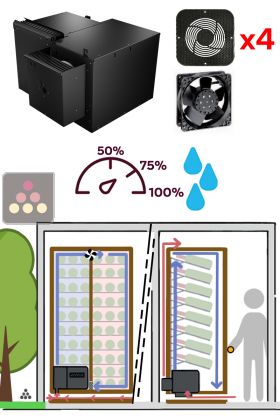 Climatiseur monobloc 2 températures pour armoire à vin de 800 Watts - Froid et humidification - Evacuation Up - 30m3